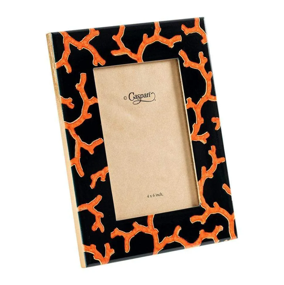 The Coral Sea Black 4" x 6" Lacquer Picture Frame - includes 1 frame