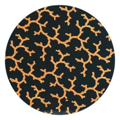 The Coral Sea Round Lacquer Placemat in Black - 1 Each
