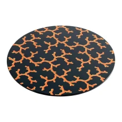The Coral Sea Round Lacquer Placemat in Black - 1 Each