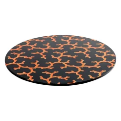 The Coral Sea Round Lacquer Placemat in Black - 1 Each