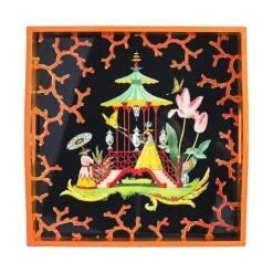 The Courtship Lacquer Square Tray - 1 Each