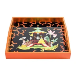The Courtship Lacquer Square Tray - 1 Each