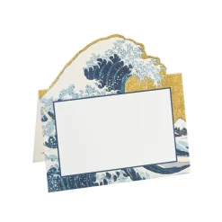 The Great Wave Gold Place Cards Die Cut Package 8 In