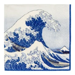 The Great Wave Paper Cocktail Napkins in Blue - 20 Per Package