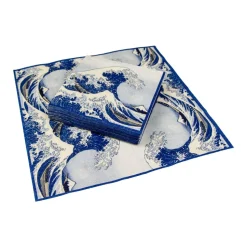 The Great Wave Paper Cocktail Napkins in Blue - 20 Per Package