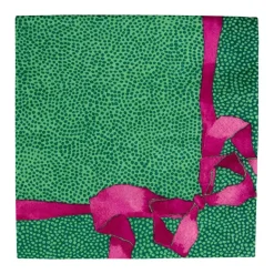 Tied With A Bow Green & Plum Luncheon Napkins - 20 Per Package
