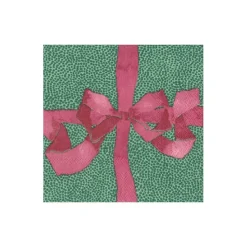 Tied With A Bow Green & Plum Boxed Cocktail Napkins - 40 Per Box