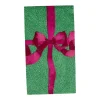 Tied With A Bow Green & Plum Guest Towel Napkins - 15 Per Package