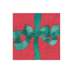 Tied With A Bow Red & Spruce Boxed Cocktail Napkins - 40 Per Box