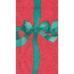 Tied With A Bow Red & Spruce Guest Towel Napkins - 15 Per Package