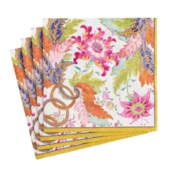 Tobacco Leaf Paper Cocktail Napkins in Ivory - 20 Per Package