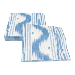 Toile De Nantes Blue Paper Linen Luncheon Napkins - 15 Per Package