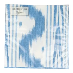 Toile De Nantes Blue Paper Linen Luncheon Napkins - 15 Per Package