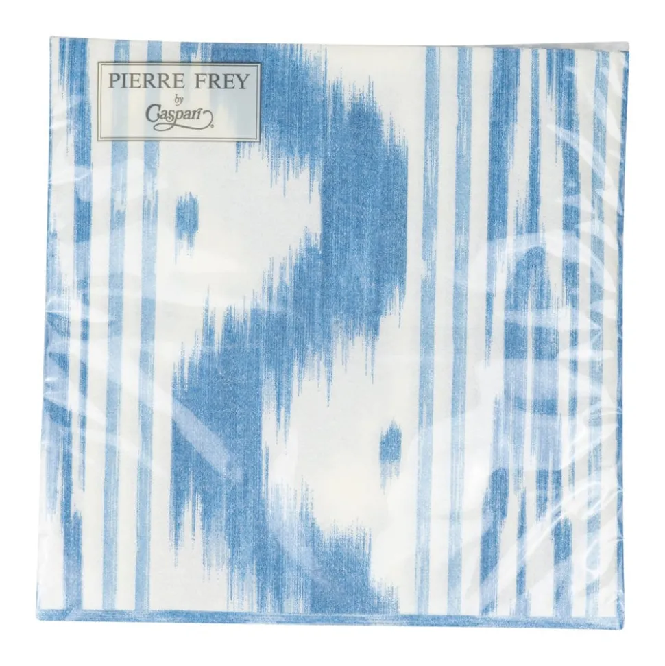 Toile De Nantes Blue Paper Linen Luncheon Napkins - 15 Per Package