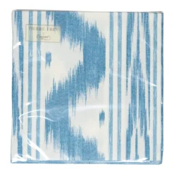 Toile De Nantes Blue Paper Linen Dinner Napkins - 12 Per Package