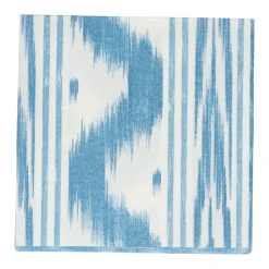 Toile De Nantes Blue Paper Linen Dinner Napkins - 12 Per Package