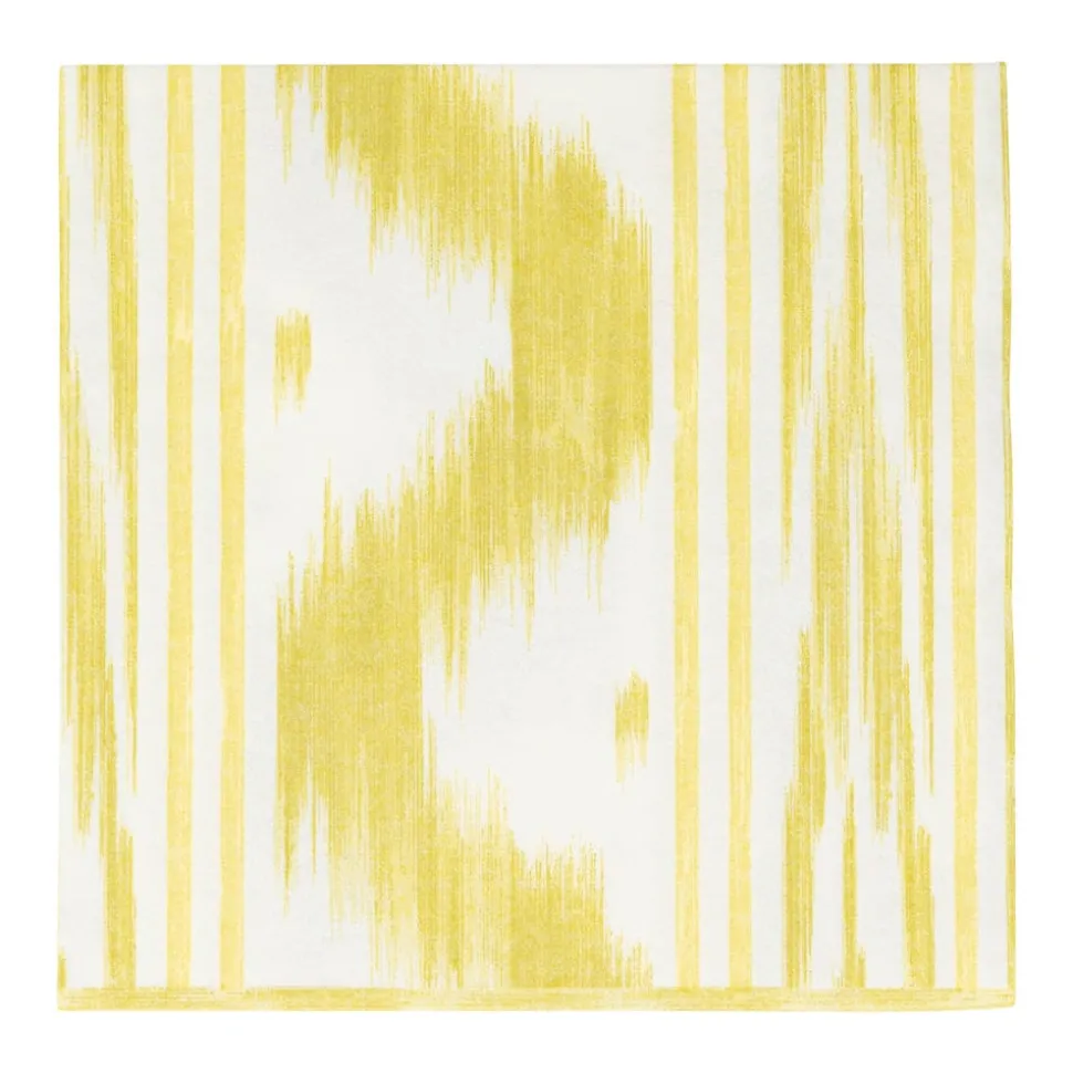 Toile De Nantes Yellow Paper Linen Luncheon Napkins - 15 Per Package