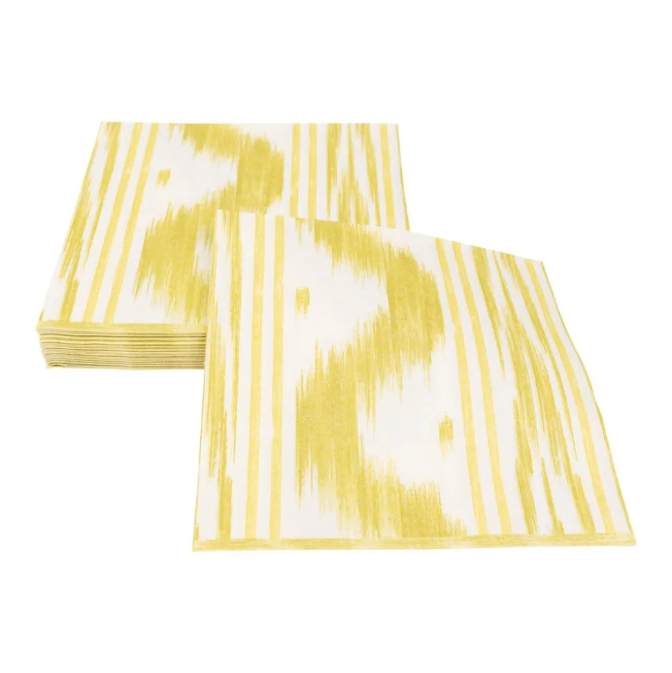 Toile De Nantes Yellow Paper Linen Luncheon Napkins - 15 Per Package