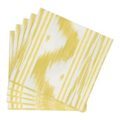 Toile De Nantes Yellow Paper Linen Dinner Napkins - 12 Per Package