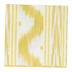 Toile De Nantes Yellow Paper Linen Dinner Napkins - 12 Per Package