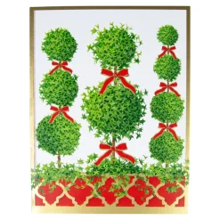 Topiaries Boxed Christmas Cards - 15 Christmas Cards & 15 Envelopes