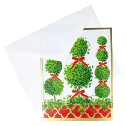 Topiaries Boxed Christmas Cards - 15 Christmas Cards & 15 Envelopes