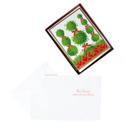 Topiaries Boxed Christmas Cards - 15 Christmas Cards & 15 Envelopes