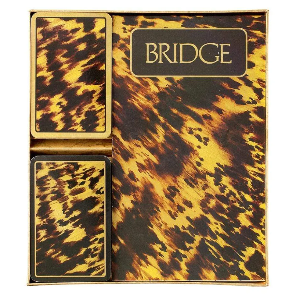 Tortoise Large Type Bridge Gift Set - 2 Playing Card Decks & 2 Score Pads