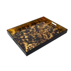 Tortoiseshell Lacquer Oversize Rect Tray - 30X22