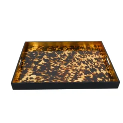 Tortoiseshell Lacquer Oversize Rect Tray - 30X22
