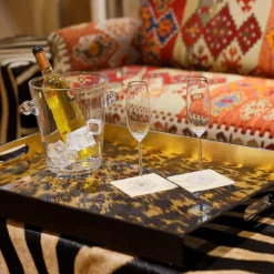 Tortoiseshell Lacquer Oversize Rect Tray - 30X22