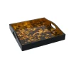 Tortoiseshell Lacquer Square Tray - 14" Square