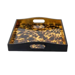 Tortoiseshell Lacquer Square Tray - 14