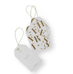Tossed Cheers Classic Gift Tags in White & Gold Foil - 2 Per Package