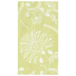 Trailing Floral Paper Guest Towel Napkins in Pale Green - 15 Per Package