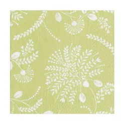 Trailing Floral Paper Luncheon Napkins in Pale Green - 20 Per Package