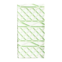 Trellis Cotton Dinner Napkins in Green & White - Set of 4