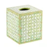 Trellis Lacquer Tissue Box Cover in Green - 1 Each
