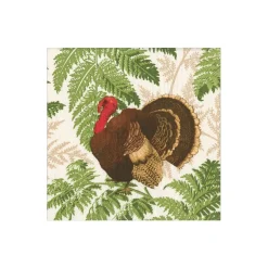 Turkey Among Ferns Cocktail Napkins - includes 20 Cocktail Napkins