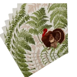 Turkey Among Ferns Dinner Napkins - includes 20 Dinner Napkins