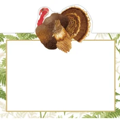Turkey Among Ferns Foil Place Cards - includes 8 Cards