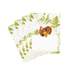 Turkey Among Ferns Foil Place Cards - includes 8 Cards