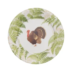 Turkey Among Ferns Paper Dinner Plates - includes 8 Paper Dinner Plates