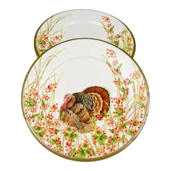Turkey And Berries Dinner Plates - 8 Per Package