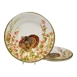 Turkey And Berries Dinner Plates - 8 Per Package