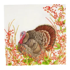 Turkey And Berries Luncheon Napkins - 20 Per Package