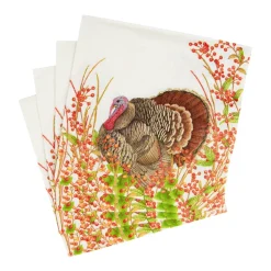 Turkey And Berries Luncheon Napkins - 20 Per Package