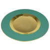 Turquoise Plate Charger with Gold Interior