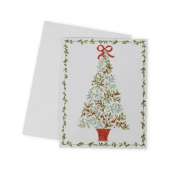 Twining Greenery Tree Classic Boxed Christmas Cards - includes 15 cards & envelopes