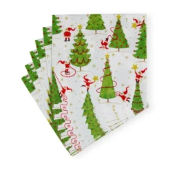 Twirling Santas Cocktail Napkins - 20 Per Package